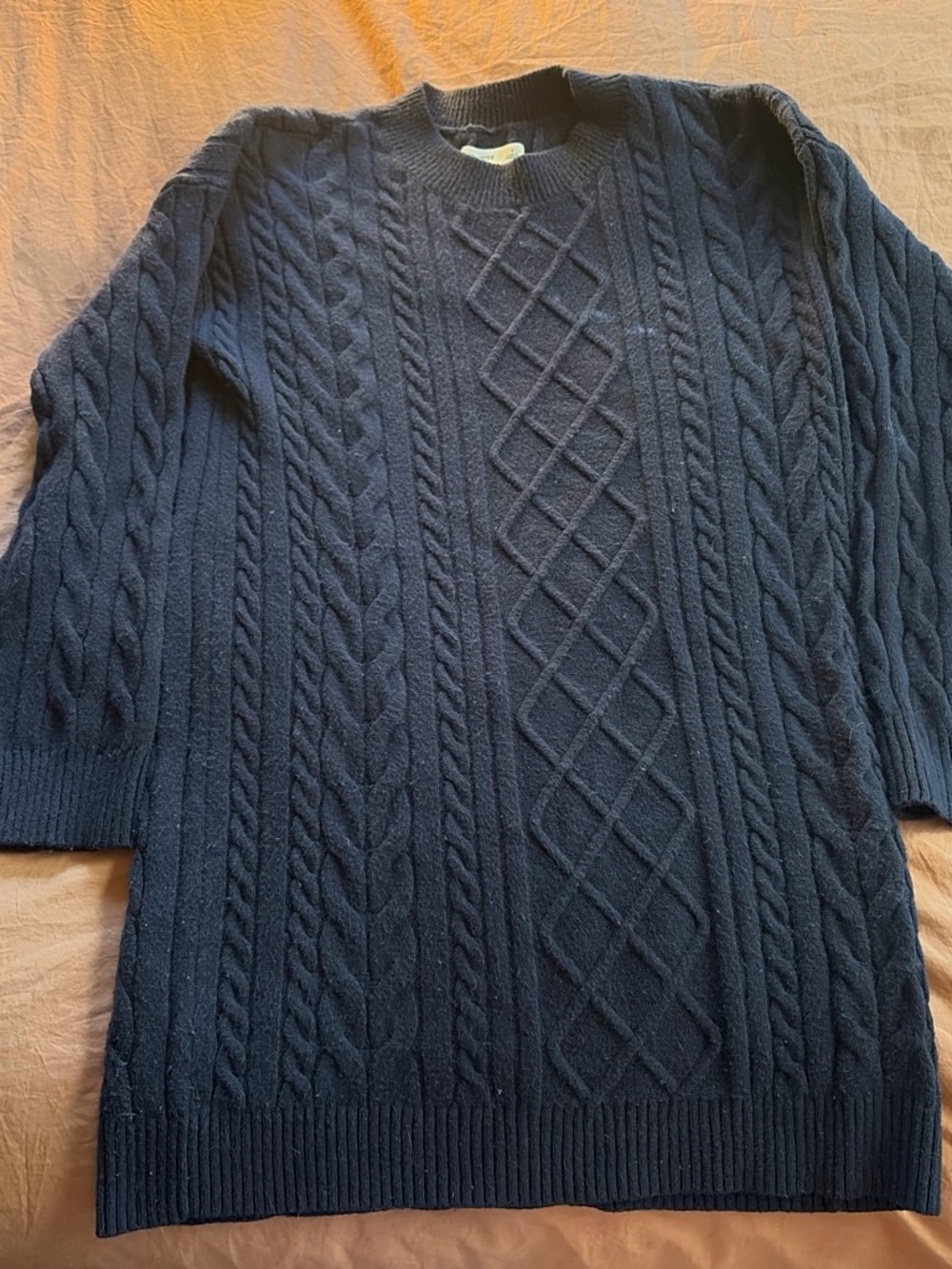 Hollister Long Sleeve Cable Knit Dress - Navy